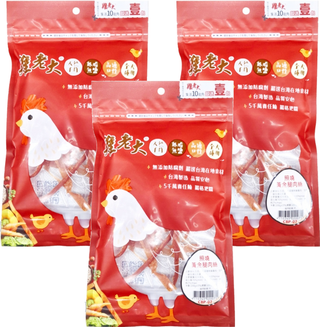 雞老大 犬用零食 照燒黃金腿肉絲, 100g, 3包