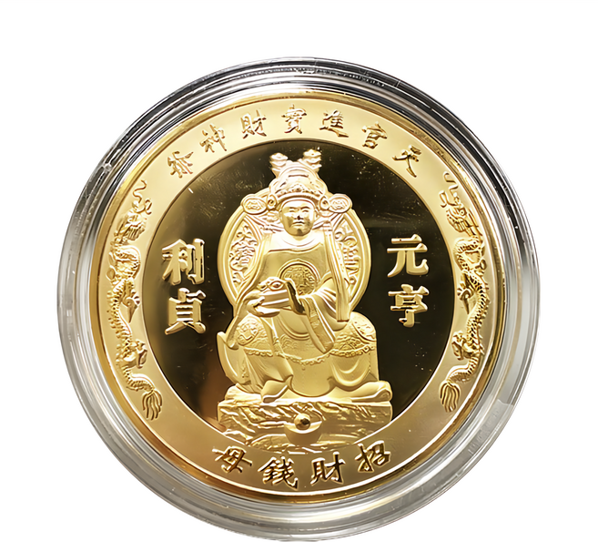 財神小舖 招財錢母 直徑45mm, 金色, 1個
