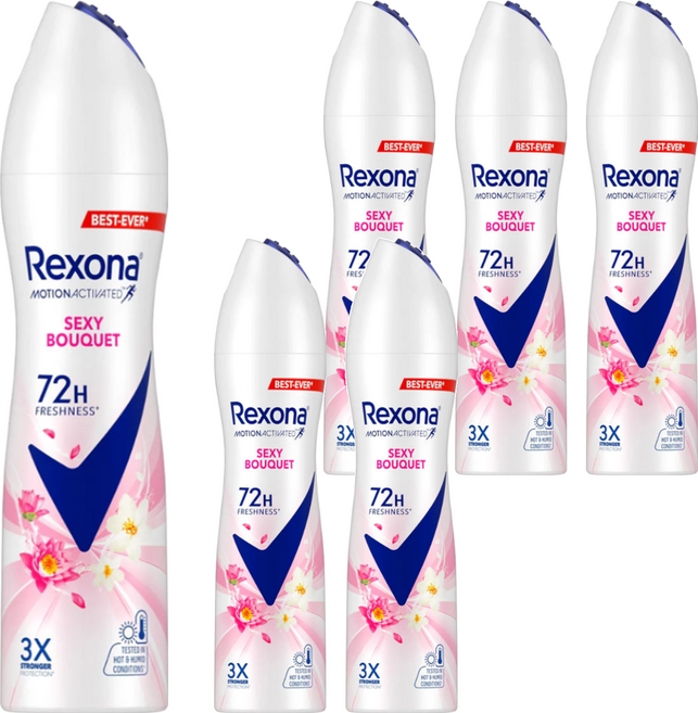 Rexona 蕊娜 制汗爽身噴霧 媚惑香氛, 135ml, 6瓶