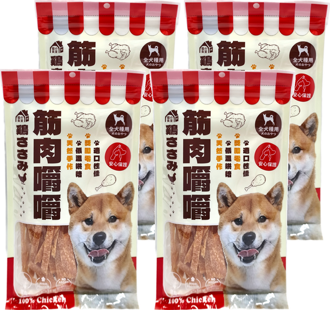 筋肉嚼嚼 雞肉零食 犬用, 雞肉絲, 4包, 90g