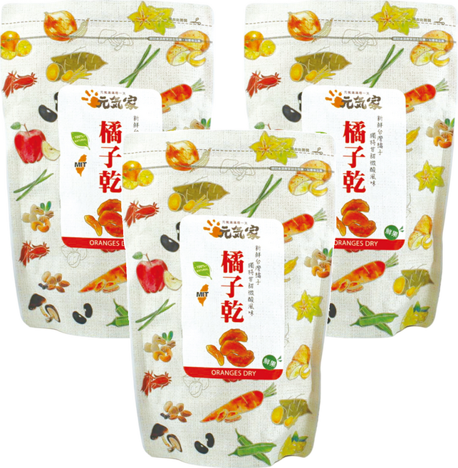 元氣家 橘子乾, 200g, 3包