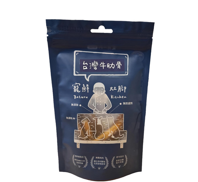 Baturu Kitchen 寵鮮灶腳 狗零食, 台灣牛肋骨, 100g, 1包