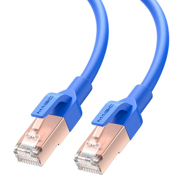 MAGIC Cat.7 SFTP 圓線 光纖超高速網路線 26AWG, 15m, 藍色, 1條