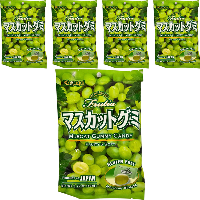 Kasugai 春日井 果汁軟糖 白葡萄味, 107g, 5袋