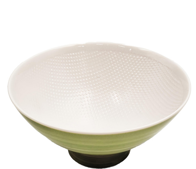 輕量飯碗-日本製 14.5x7cm 350ml, 綠刷毛, 1個