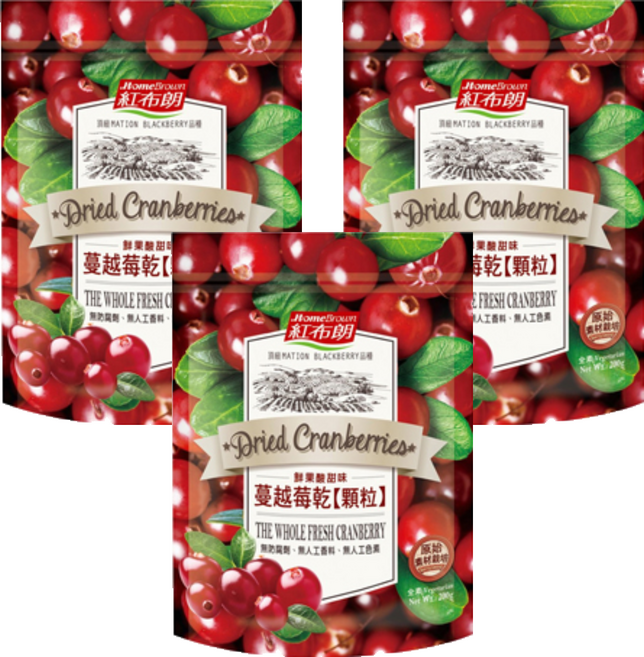 HomeBrown 紅布朗 蔓越莓乾顆粒, 200g, 3包