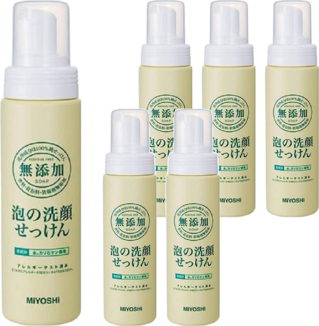 MIYOSHI 無添加 泡沫洗顏乳, 200ml, 6瓶