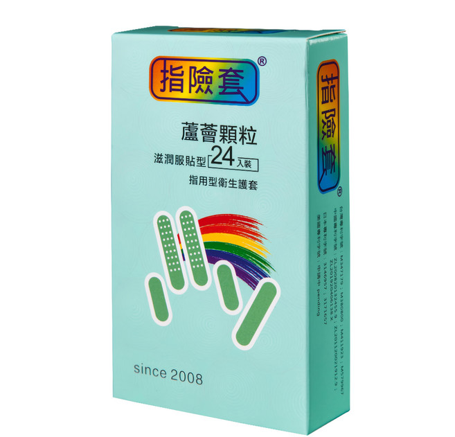 findom 指險套 蘆薈滋潤服貼顆粒型 呵護敏感肌膚, 1盒, 24個