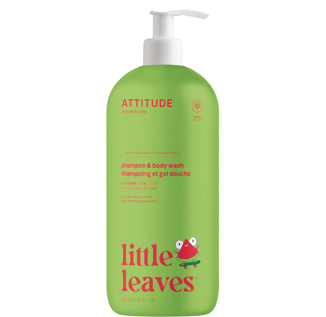 ATTITUDE 艾特優 兒童2合1洗髮沐浴露 西瓜&椰香, 946ml, 1瓶