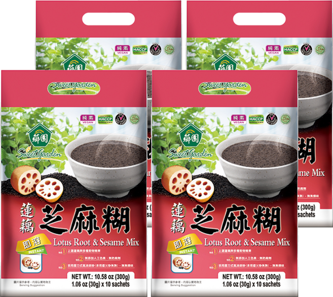 薌園 蓮藕芝麻糊, 30g, 10包, 4袋