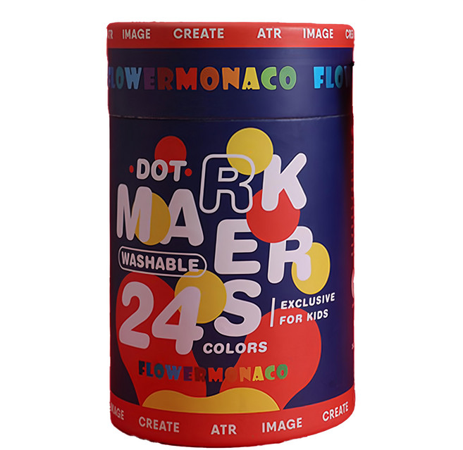 FLOWER MONACO 可水洗圓頭彩色筆 3歲以上, 24色, 1罐