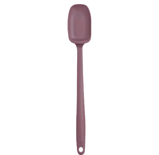 Kitchen Factory 莫蘭迪色矽膠拌炒匙 耐熱100℃ 適用於食品接觸, 紫紅色, 1支