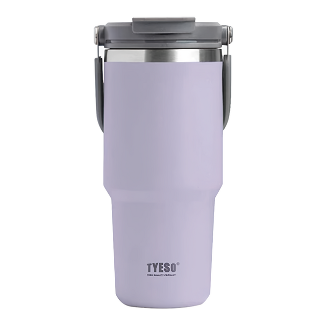 TYESO 泰碩 304不鏽鋼保溫保冷随行杯, 紫色, 1個, 750ml