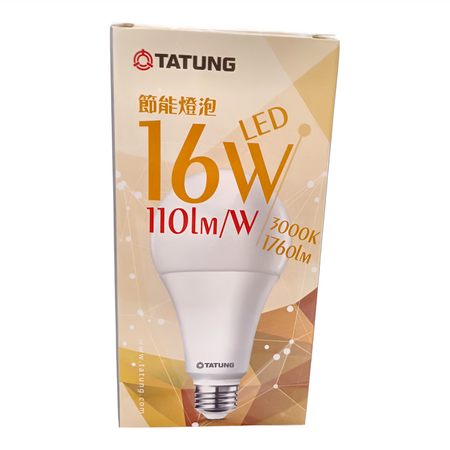 TATUNG 大同 LED節能燈泡 16W, 20個, 燈泡色