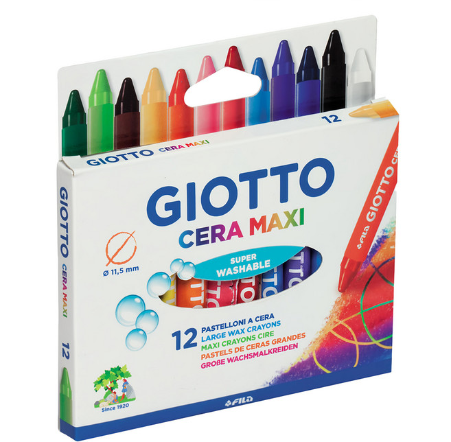 GIOTTO 好清洗兒童專用蠟筆, 12色, 1盒
