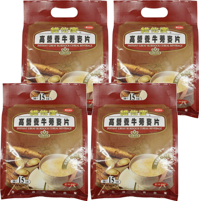 Vitamax 維他麥 高營養牛蒡麥片, 30g, 15包, 4袋