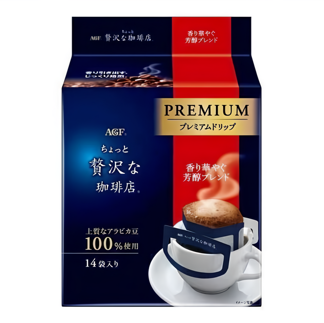 AGF 微奢華咖啡店 奢華濾泡咖啡 摩卡風味, 8g, 14包, 1袋