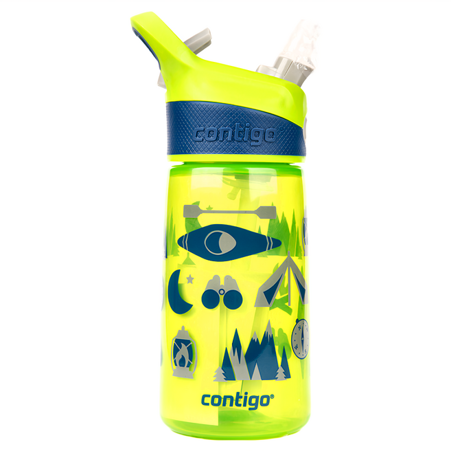 contigo 兒童卡通水壺吸管杯, 露營款 多色, 414ml, 1個