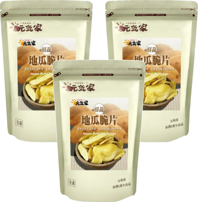 元氣家 地瓜脆片, 100g, 3包