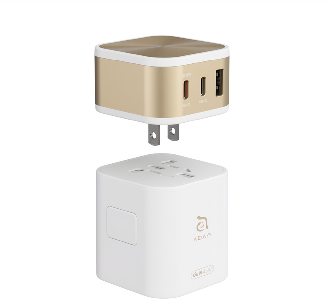 ADAM elements 亞果元素 45W 旅行電源供應器 T45 白色, 1個
