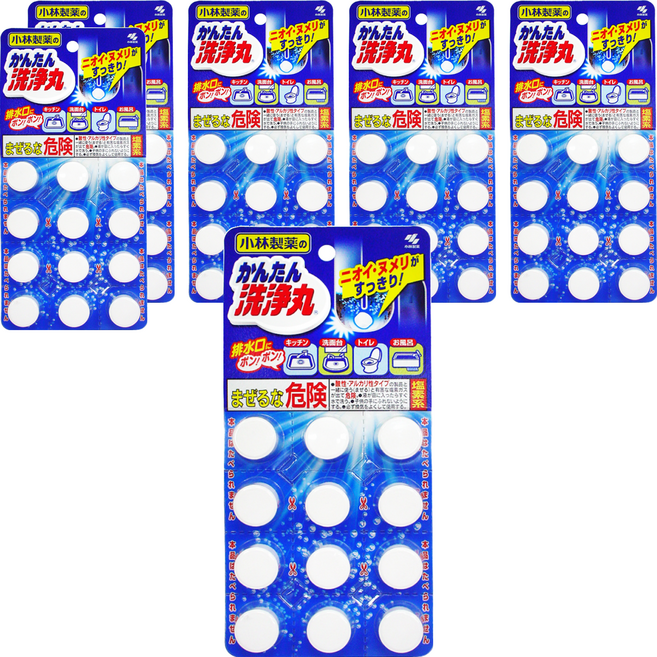 KOBAYASHI 小林製藥 廚房衛生間下水道管道疏通泡藤片 無香味 12錠, 66g, 6組
