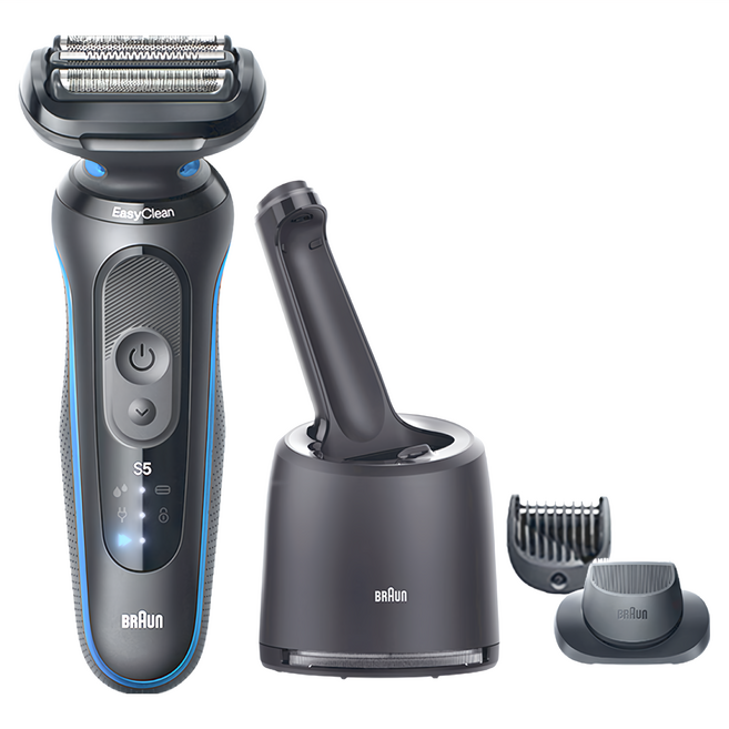 BRAUn 百靈 Series 5 Pro 電動刮鬍刀 52-M7500cc 清潔座 鬍角修剪器 藍色 台灣原廠公司貨 保固2年