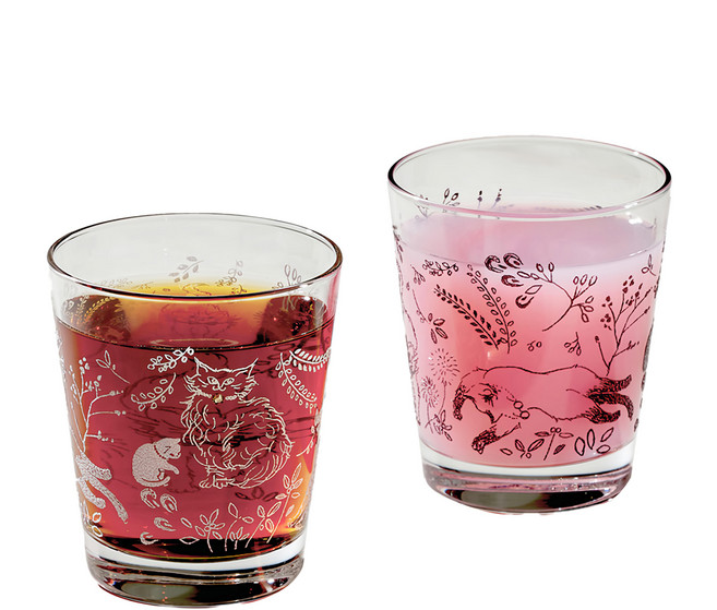 TOMI GLASS 富哨子 水鑽寬口水杯 對杯2件組 8 x 8 x 9.1cm, 文藝貓, 1組
