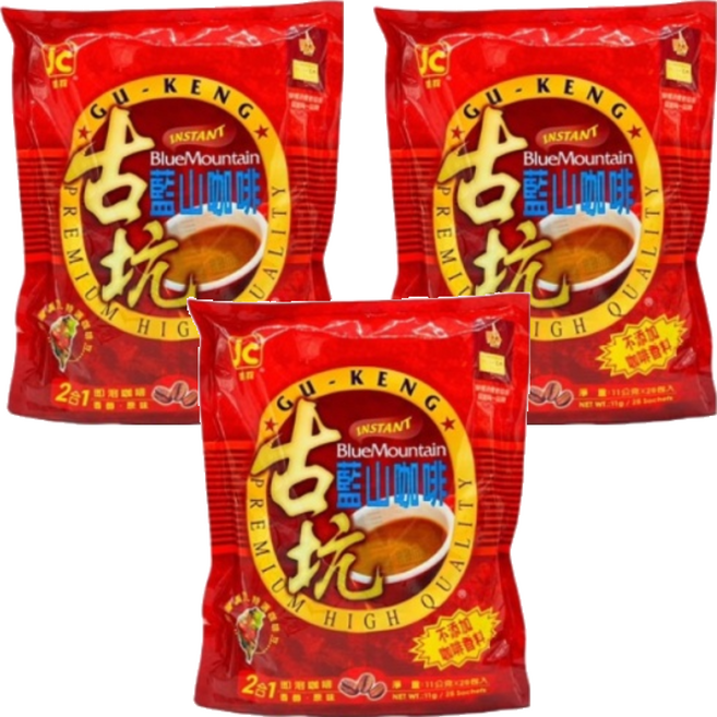 JIAN CHUAN 建銓 古坑藍山2合1咖啡, 11g, 25包, 3袋