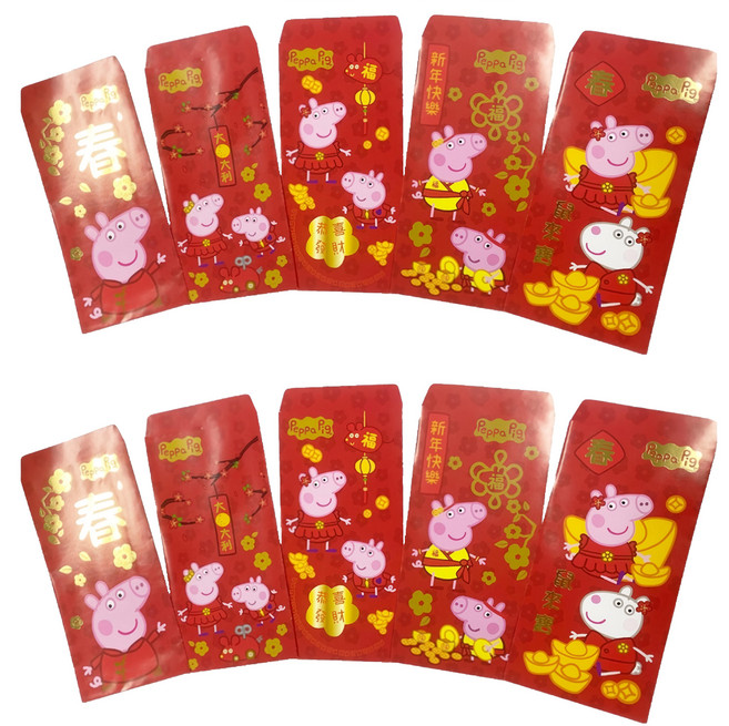 Peppa Pig 粉紅豬小妹 粉紅豬小妹授權紅包袋 5入, 10包