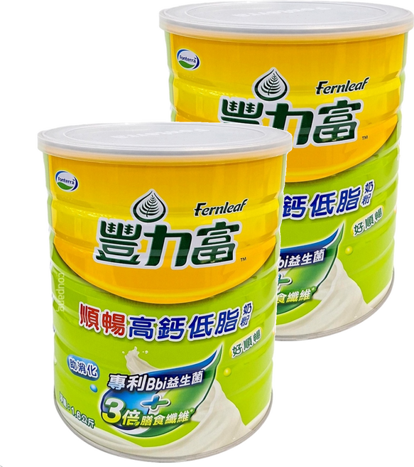 Fernleaf 豐力富 順暢高鈣低脂奶粉, 1.6kg, 2罐