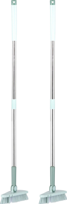 E.dot 可旋轉彎曲三角刷頭地板刷/清潔刷 16 x 9 x 4cm 500g, 北歐藍綠, 2支
