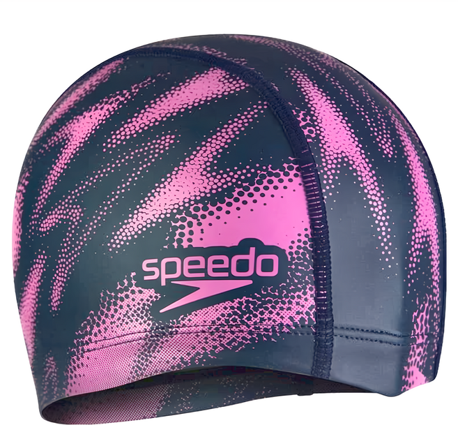 speedo Boom Ultra Pace 成人合成泳帽, 深藍色 + 紫色, 1個