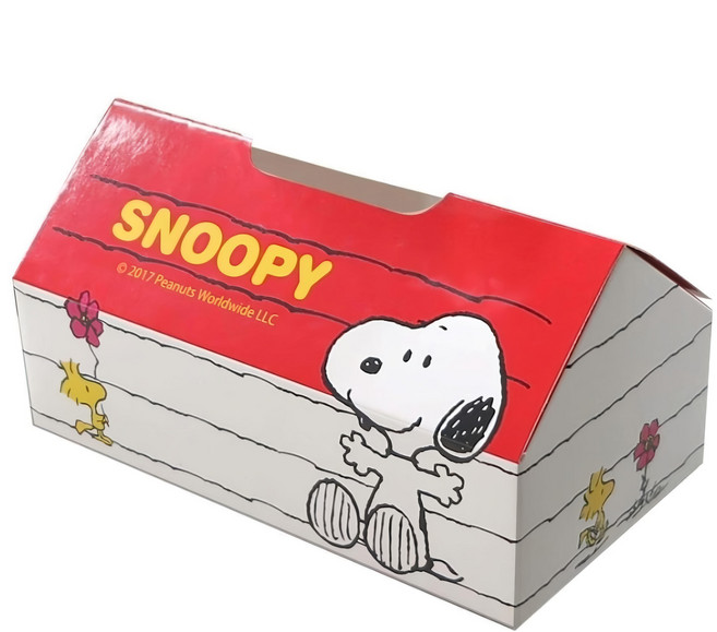 PEANUTS 史努比 紙製置物盒, 寬狗屋 米色 + 紅色