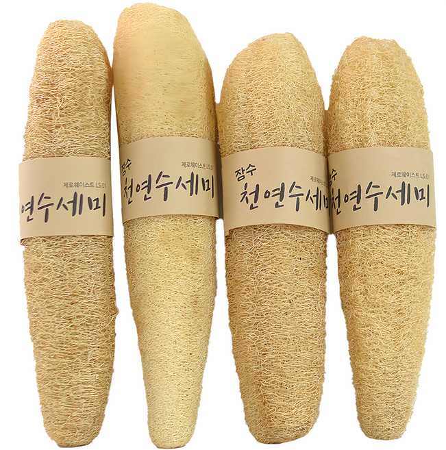 長壽 飽滿天然絲瓜絡, 4個, 1入
