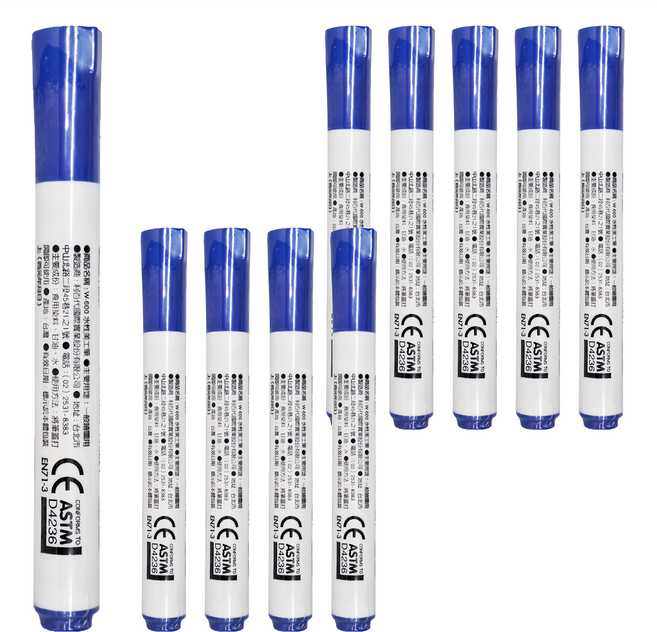 LIBERTY 利百代 水性美工筆 斜方尖 W-600-B 0.5-5.0mm, 藍色, 10支