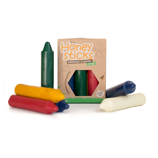 Honeysticks Crayons 純天然蜂蠟無毒蠟筆, 6色, 1組