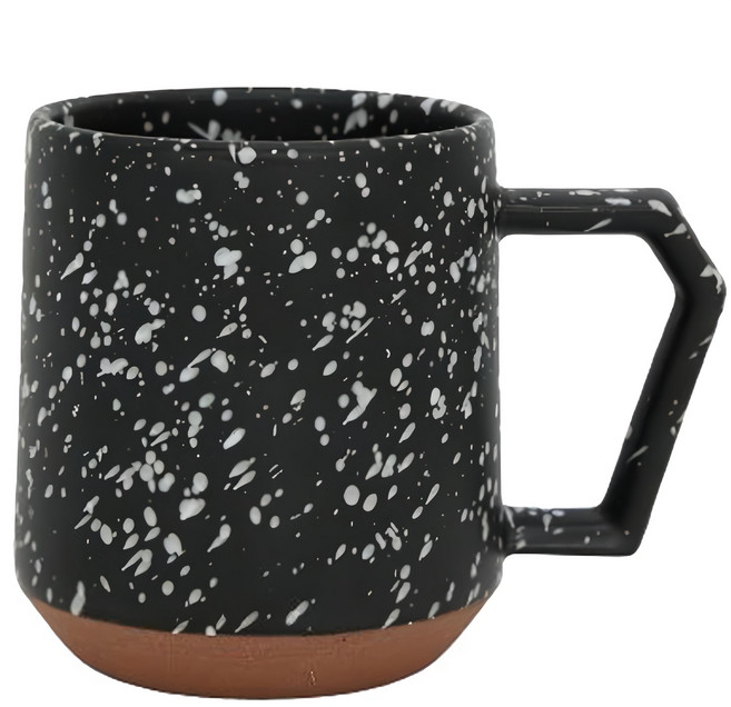 CHIPS mug. 美濃燒 馬克杯 380ml, 黑色點點, 1個