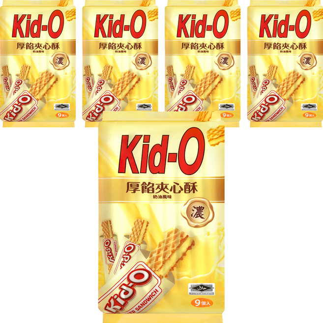 Kid-O 厚餡夾心酥 奶油風味, 171g, 5袋