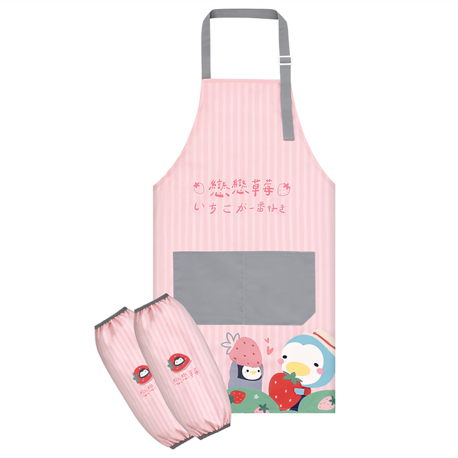 PUKU 藍色企鵝 Cosy 大人系 防水圍裙 含袖套, 霧粉色, 1件
