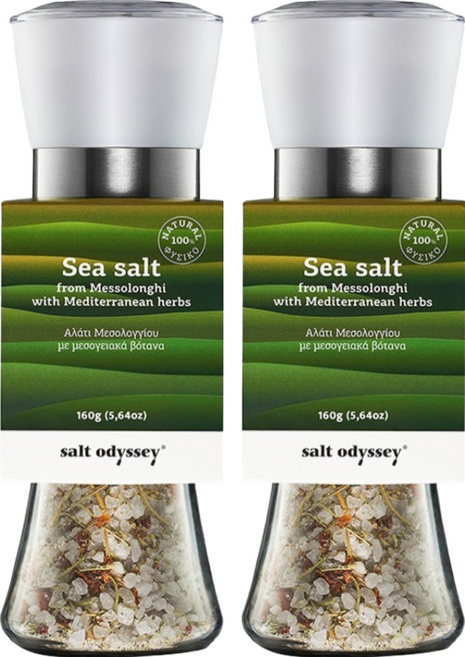 salt odyssey 奧德賽 地中海綜合香草海鹽研磨罐, 160g, 2罐