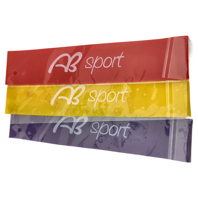 AB Sport 瑜珈彈力圈 0.5/0.7/1mm 紅色/黃色/紫色 55g 3條, 1包