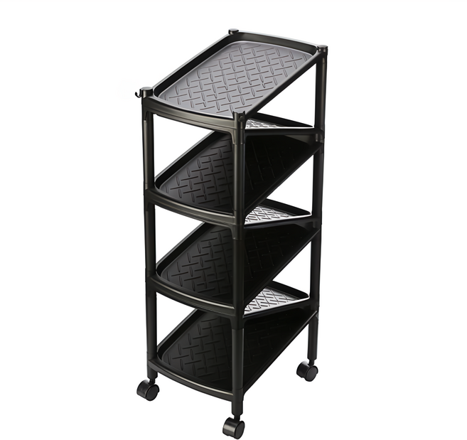KEYWAY 聯府 Z型雙面鞋架 附輪 364 x 286 x 834mm, Black, 1個