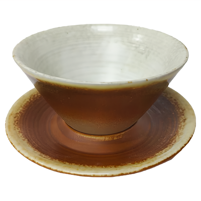 上手家居 飛碟陶瓷咖啡杯 180ml, 1個, 栗色