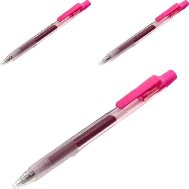 KaCO 速乾彩虹 中性筆 0.5mm 10g, 玫瑰粉, 3支