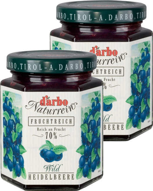 d'arbo 德寶 奧地利70%果肉果醬 蒂羅爾藍莓, 200g, 2罐