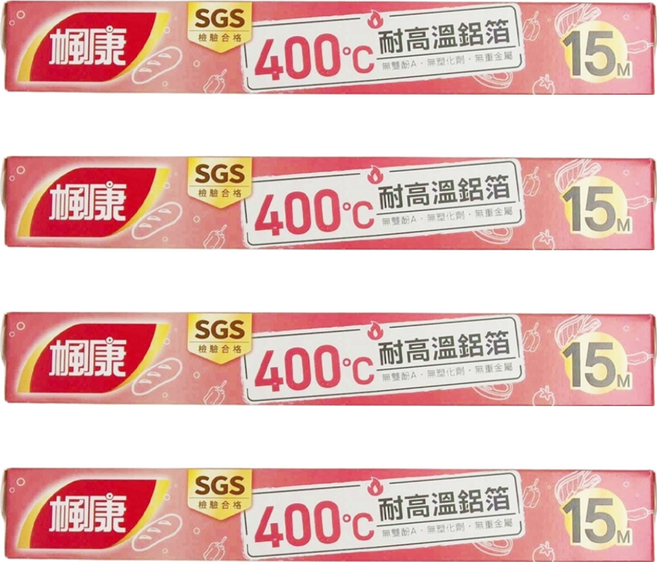 楓康 耐高溫鋁箔紙, 15m, 4個
