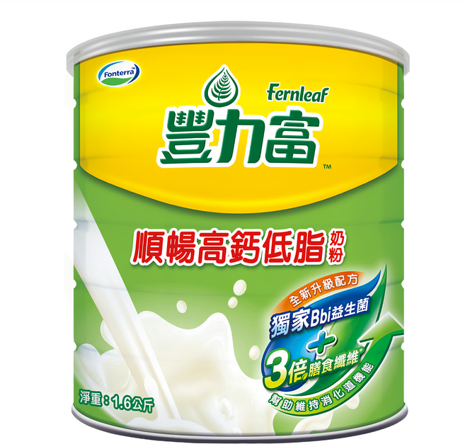 Fernleaf 豐力富 順暢高鈣低脂奶粉, 1.6kg, 1罐