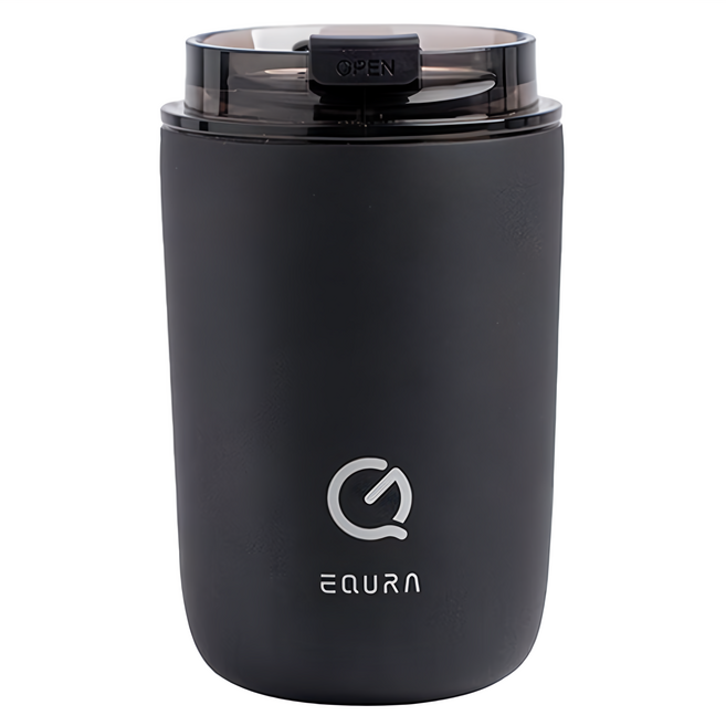 EQURA 一克拉 MINI隨行杯 E-002 125x76x76mm 190g, 素黑色, 280ml, 1個