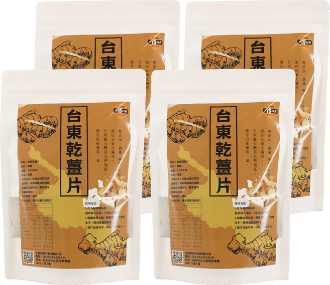 太禓食品 台東乾薑片, 100g, 1份, 4包