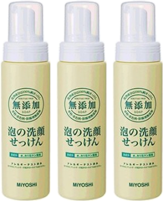 MIYOSHI 無添加 泡沫洗顏乳, 200ml, 3瓶